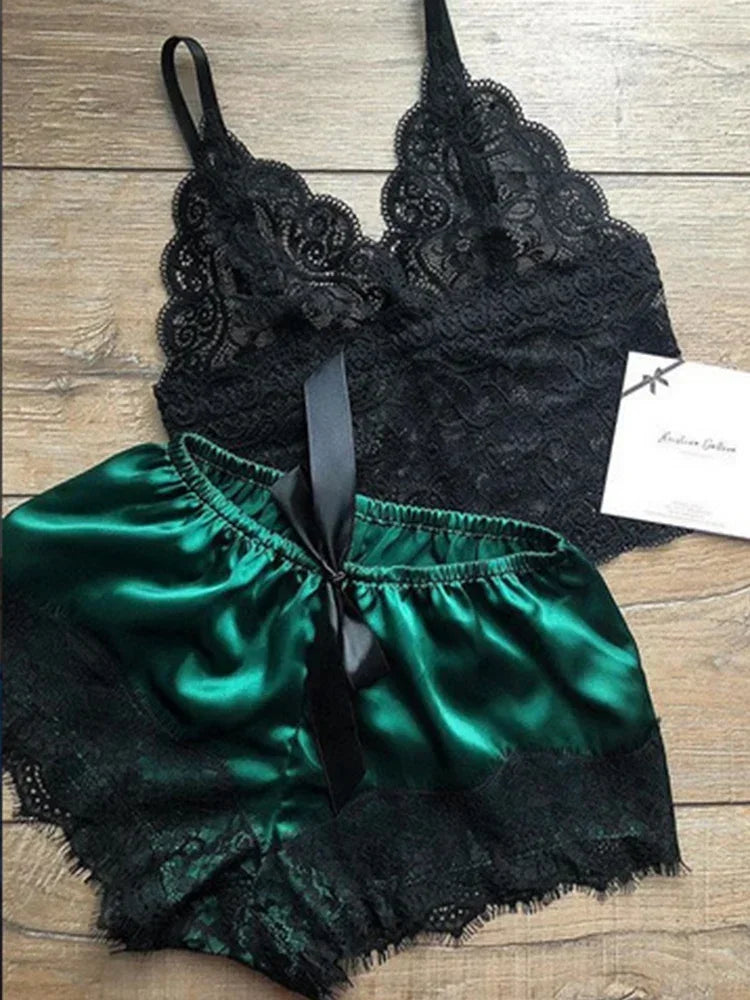 2 Pieces Pajamas Set for Women Sleepwear Sexy