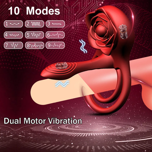 material Men's Penis Ring Vibrator Adult Sex Toys