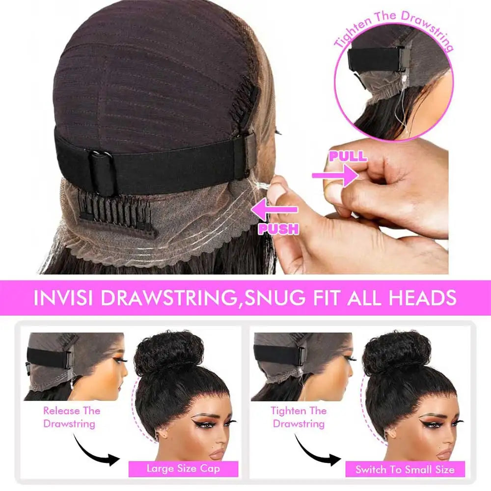 Deep Wave Frontal Wig Invisible Strap 360 Full Lace