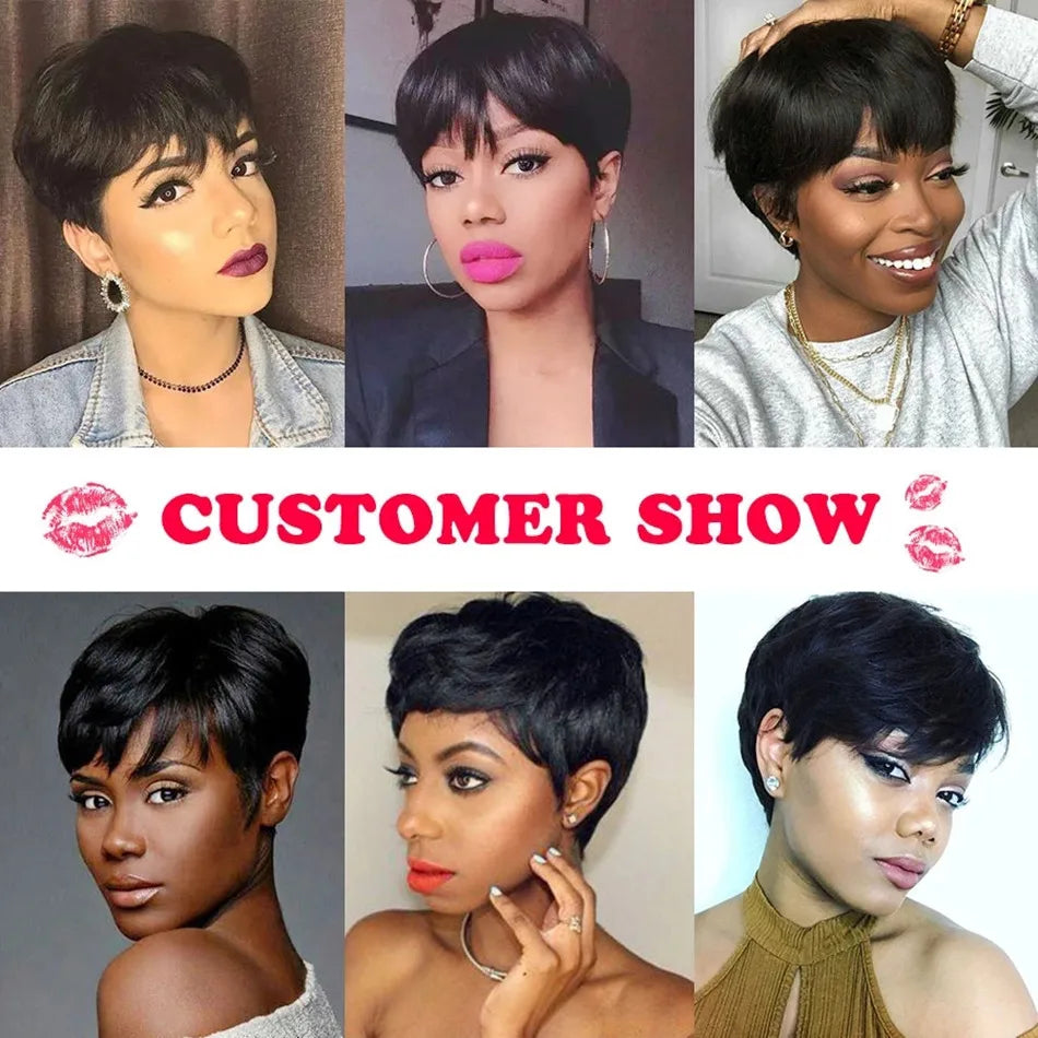 Pixie Cut Wigs For Women Human Hair