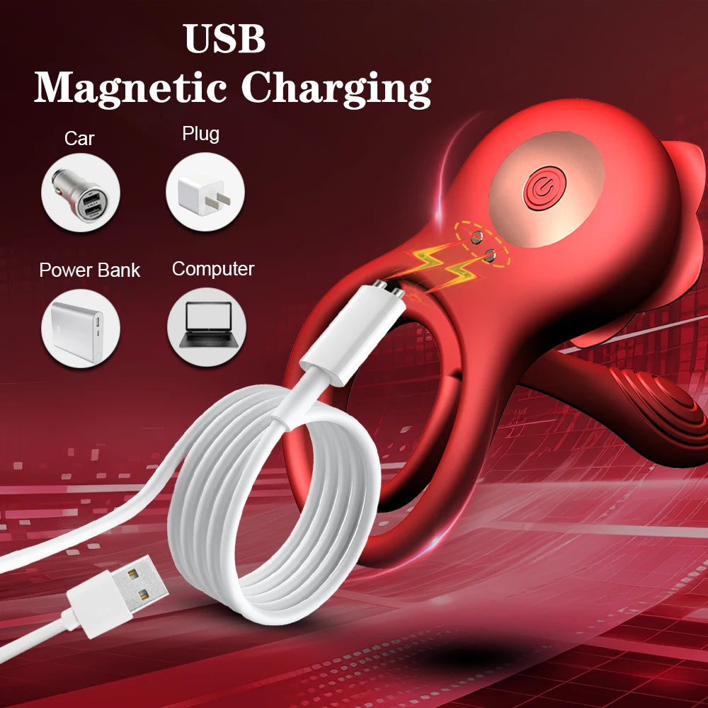 material Men's Penis Ring Vibrator Adult Sex Toys