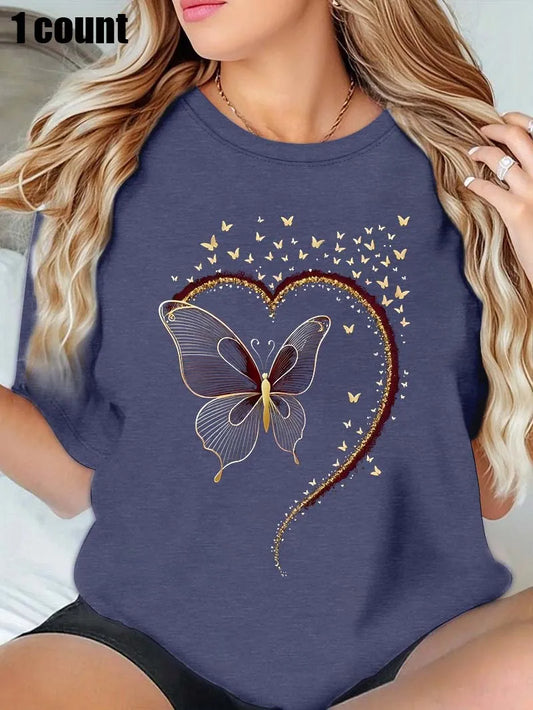 Plus - Size White Round Neck T