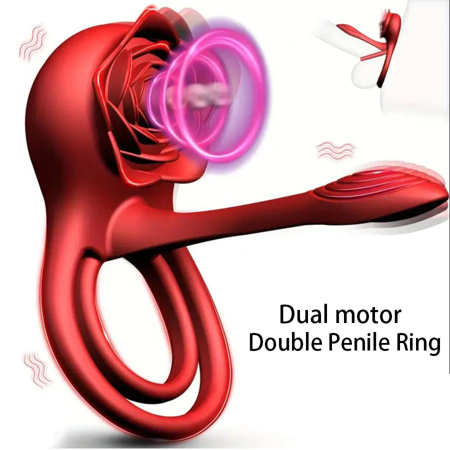 material Men's Penis Ring Vibrator Adult Sex Toys