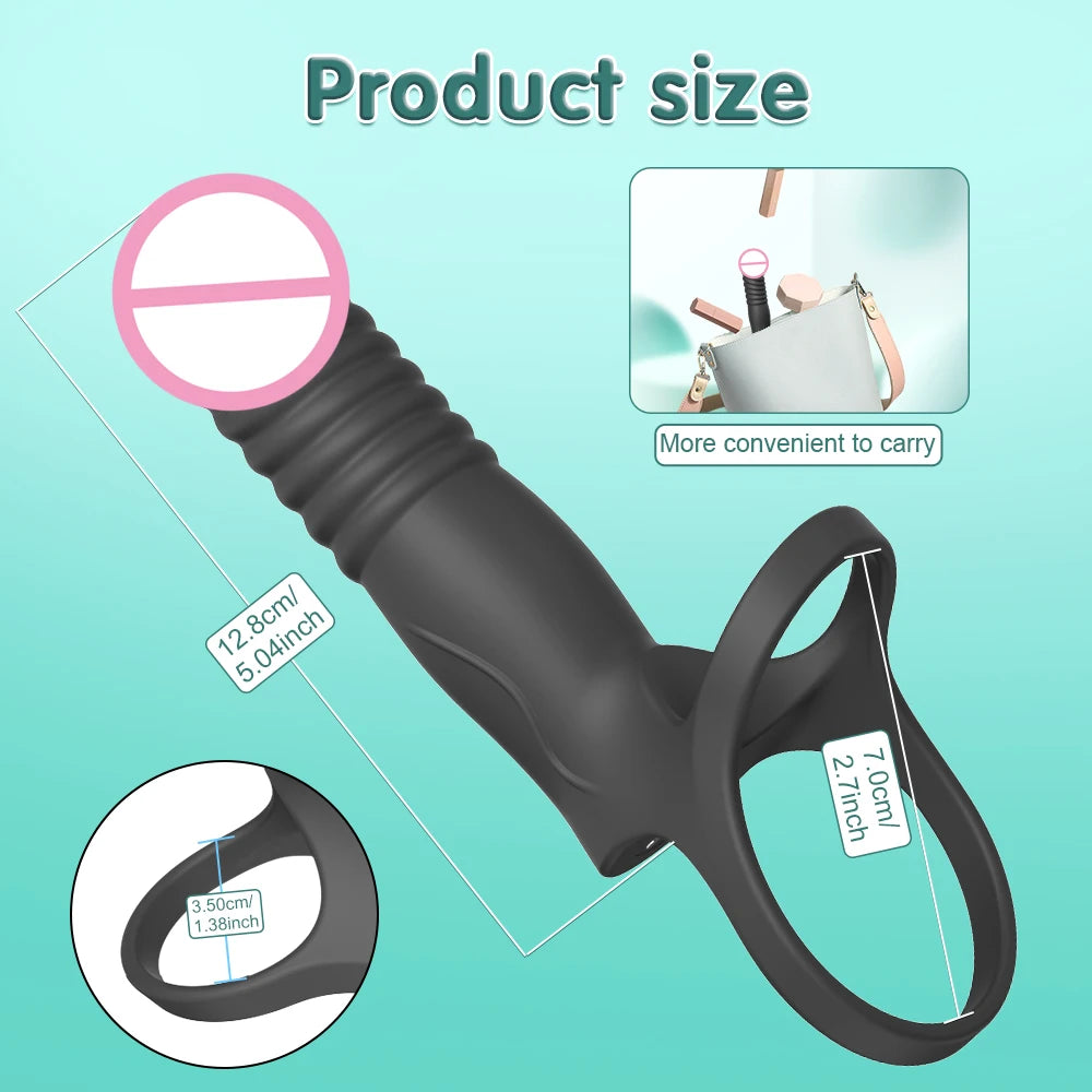Double Penetration Vibrator Vagina Anal Sex Toy for Couple