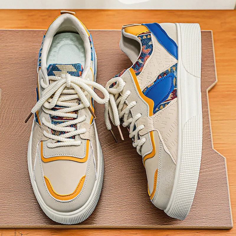 Men's Vintage Patchwork Platform Sneakers