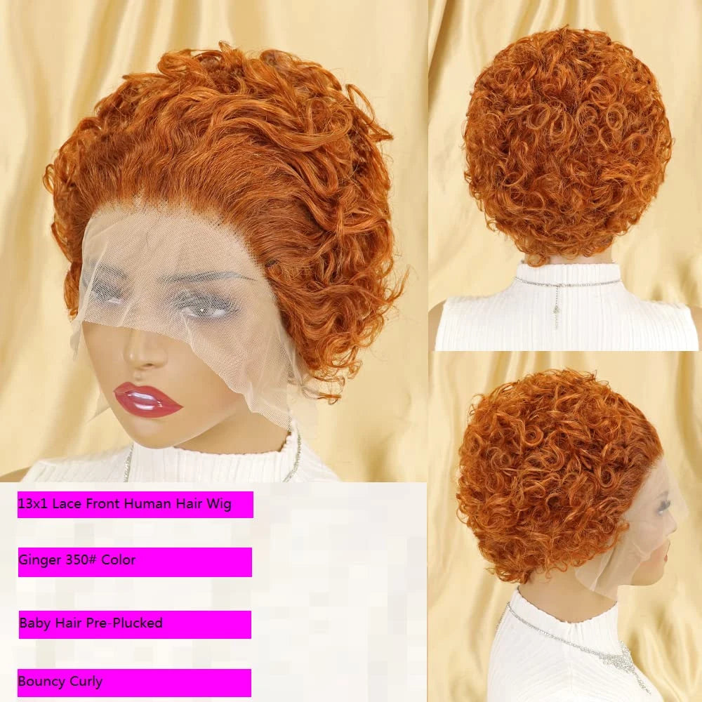 Pixie Cut Wigs Human Hair Short Curly Lace