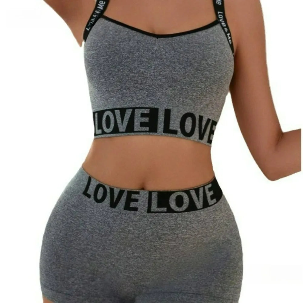Women's fashion letter Sports bra set