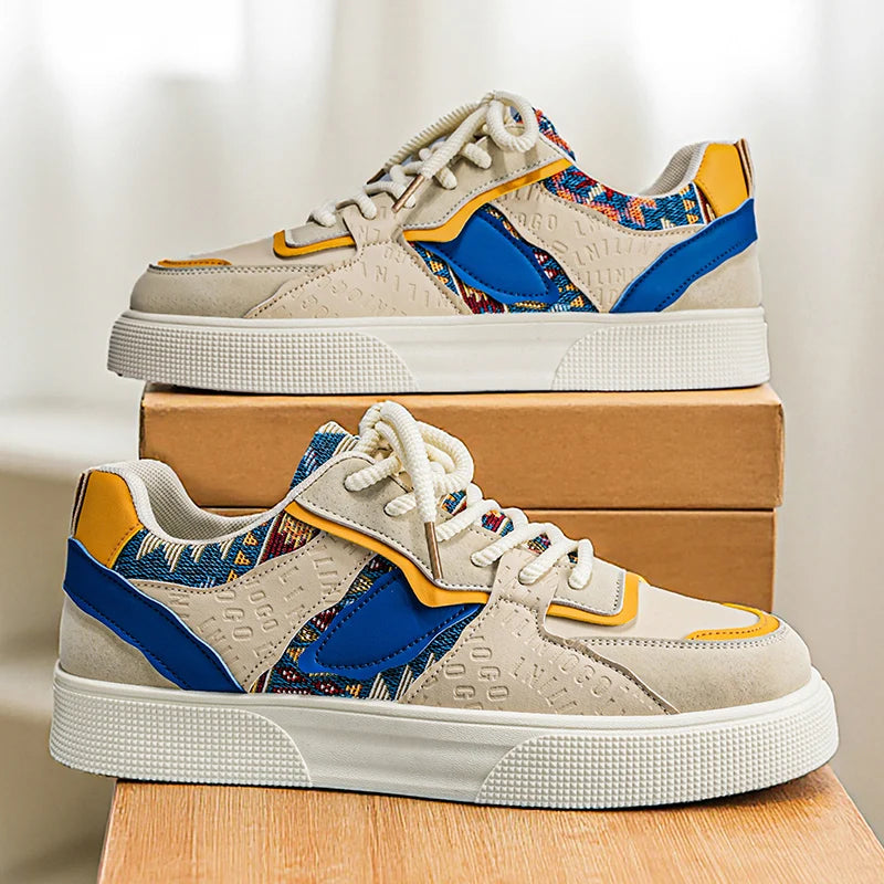 Men's Vintage Patchwork Platform Sneakers