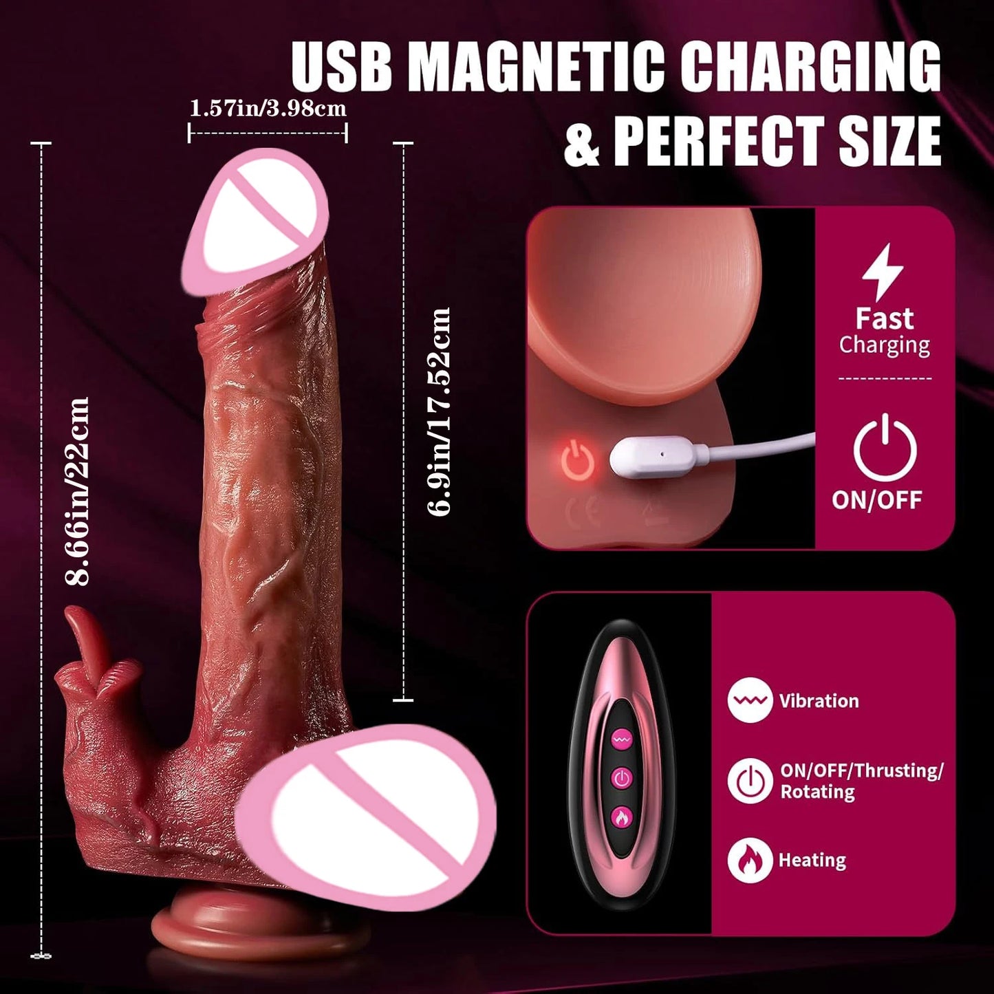Vibrator Remote Control Heating Tongue Licking Clitoris