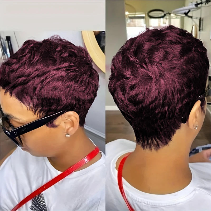 Short Pixie Cut Wig Human Hair For Women