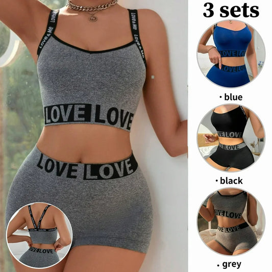 Women's fashion letter Sports bra set