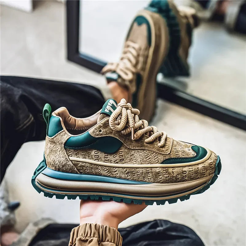 Thick Sole Men Chunky Sneakers Outdoor Wear