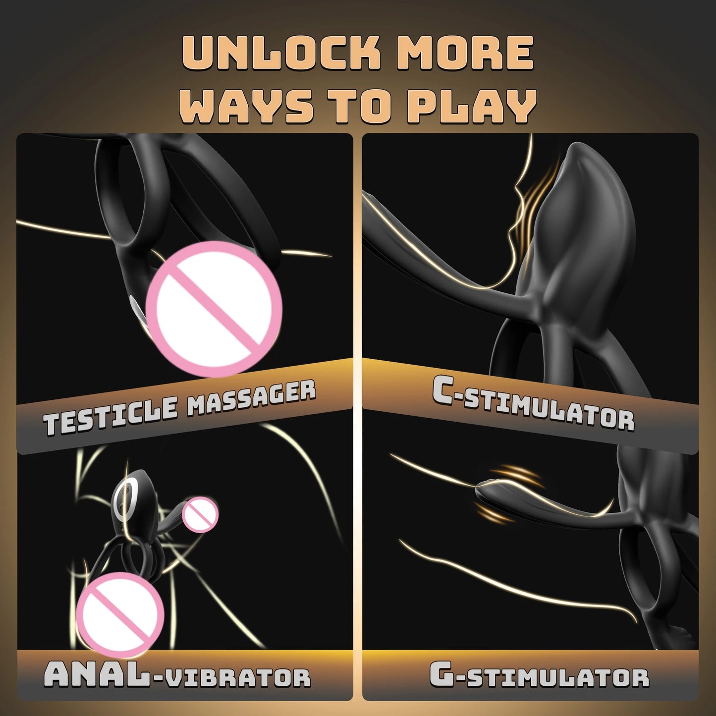Vibrator Penis Ring G Spot Clit Stimulator Men Ejaculation