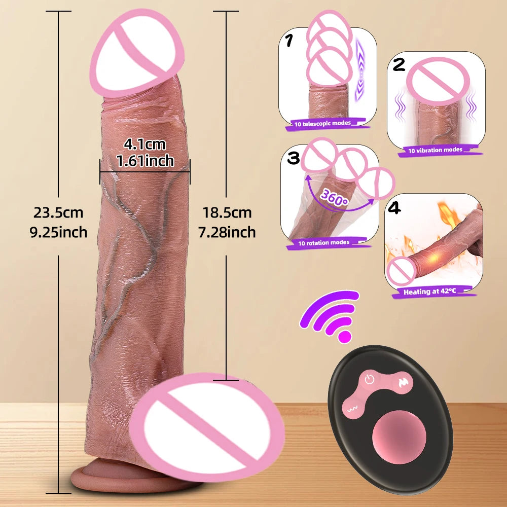 Spinning penis expansion vibratory massager female couple sex toys