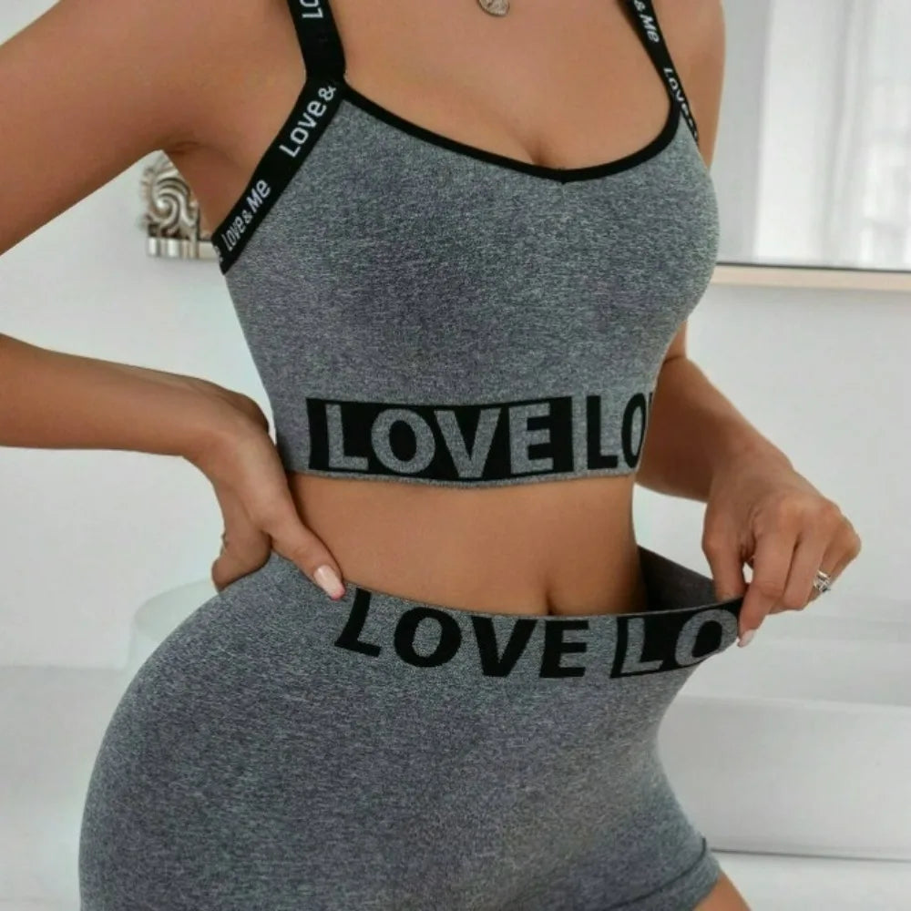 Women's fashion letter Sports bra set