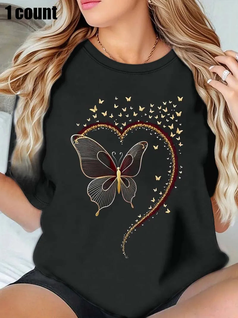 Plus - Size White Round Neck T