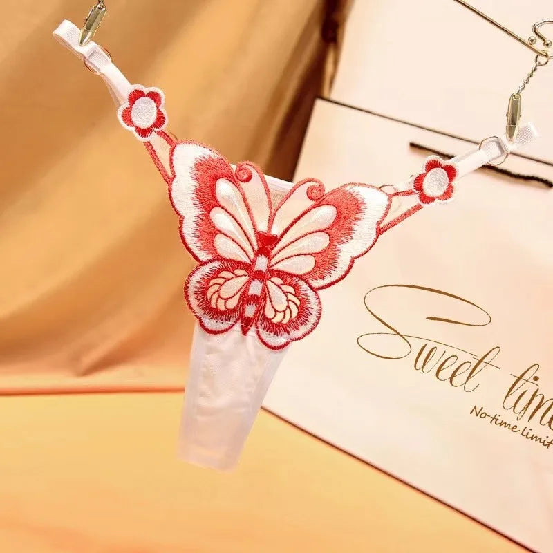 Sexy Lace Thong Women Butterfly