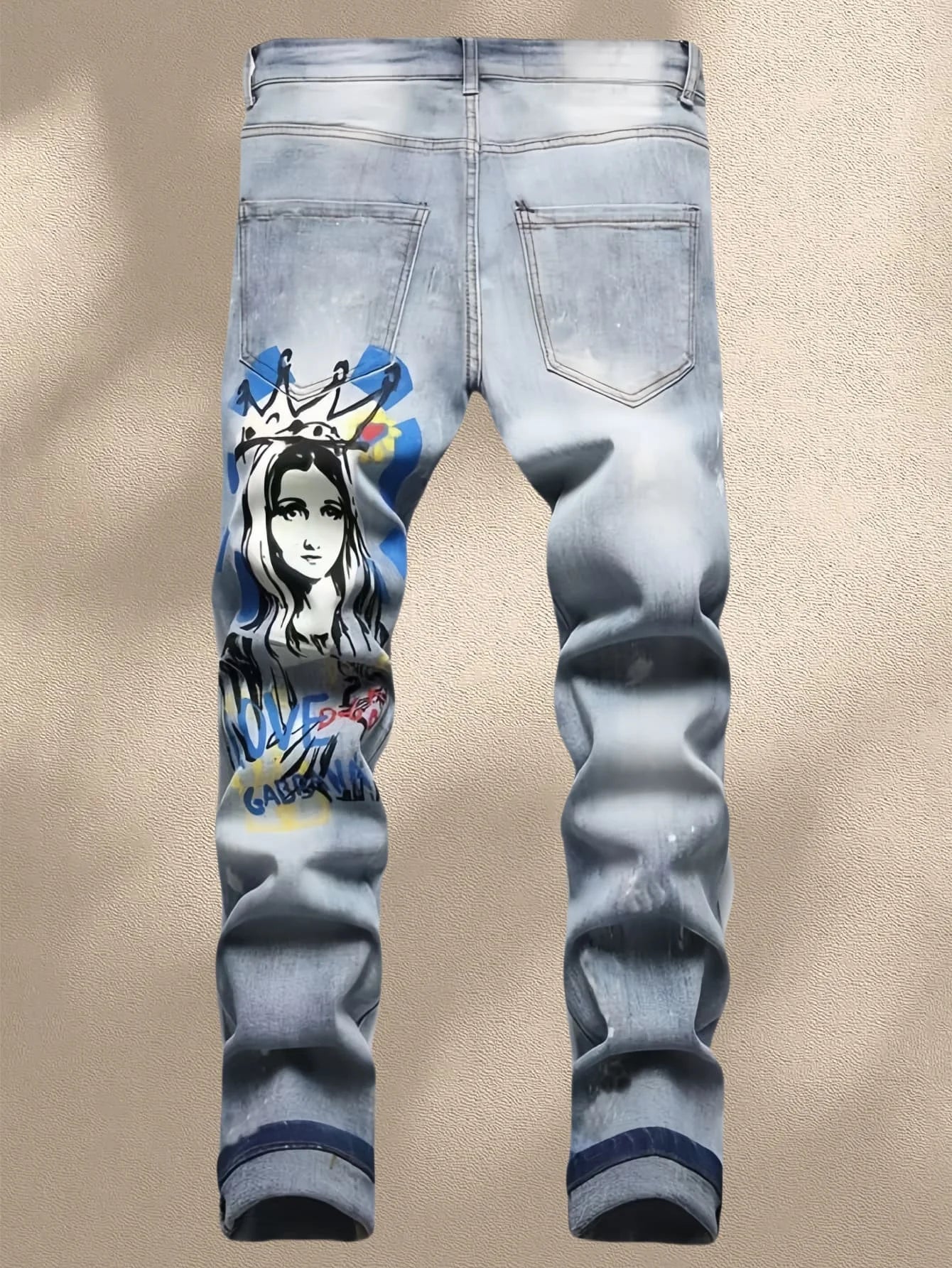 Fashionable Men's Jeans  With Trendy Prints
