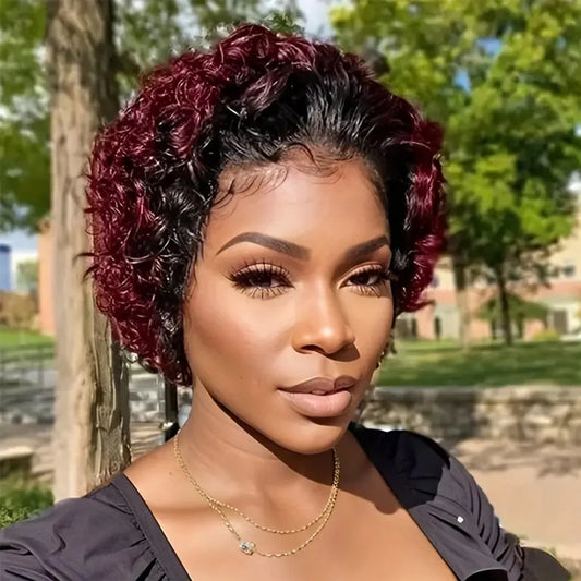 Pixie Cut Wigs Human Hair Short Curly Lace