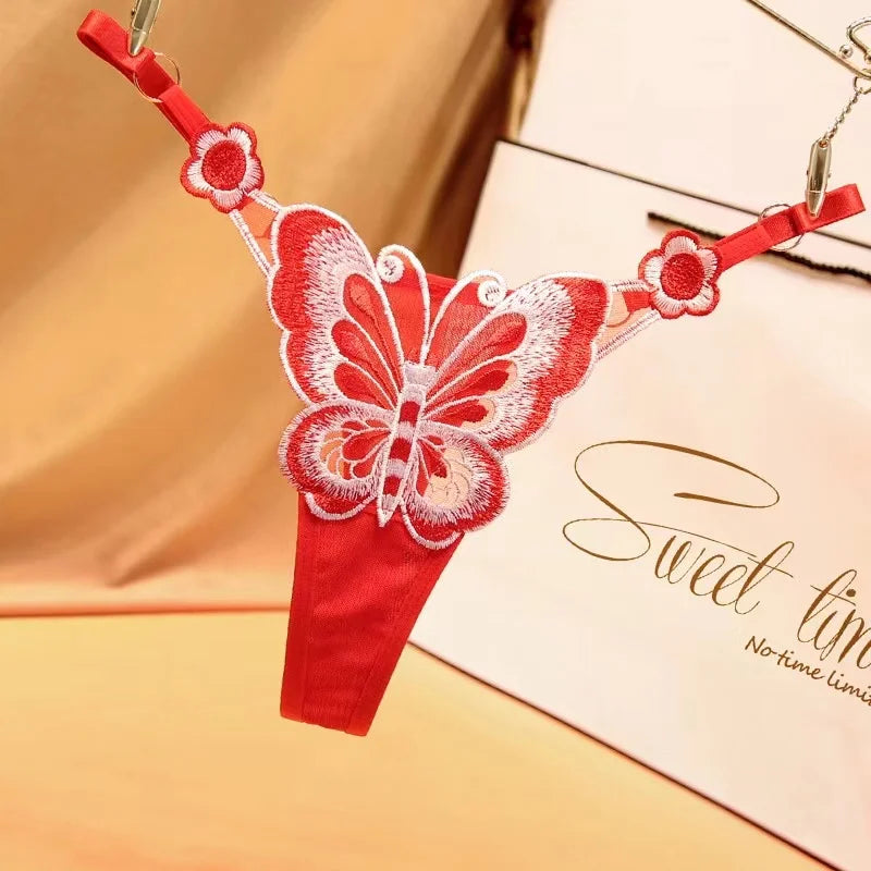 Sexy Lace Thong Women Butterfly