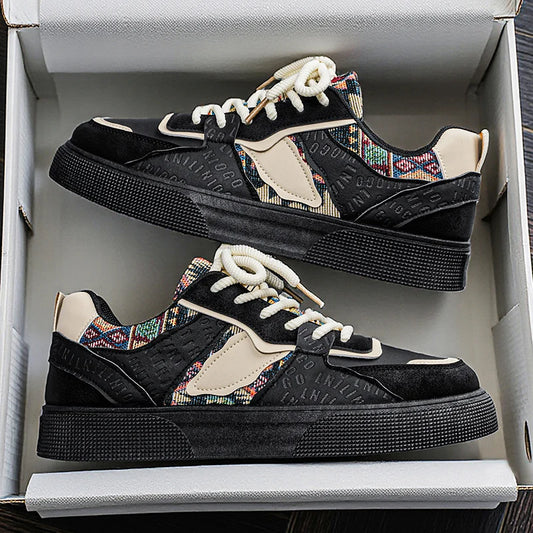 Men's Vintage Patchwork Platform Sneakers