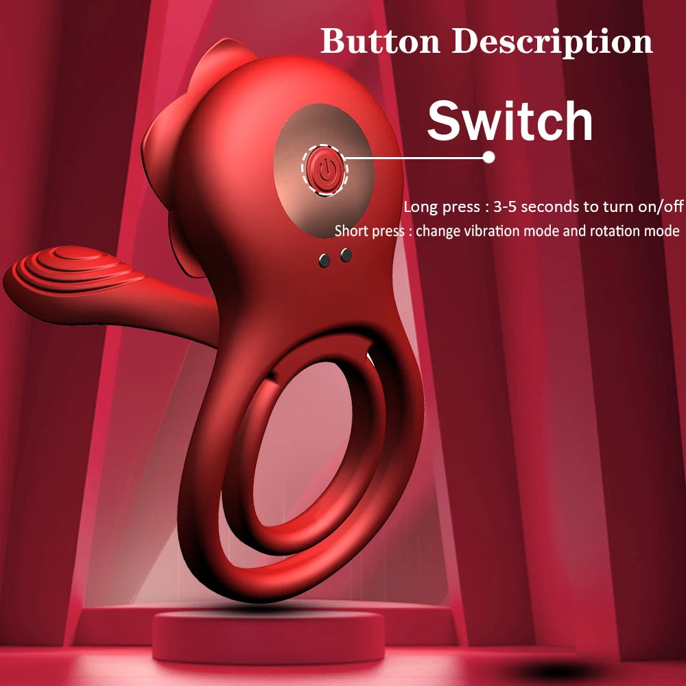 material Men's Penis Ring Vibrator Adult Sex Toys