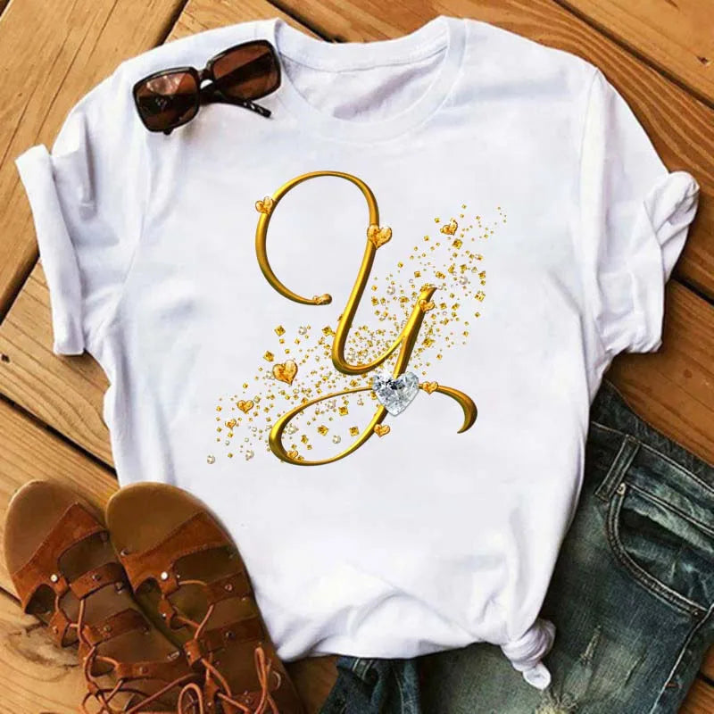 Fashion Women T-shirt Diamond