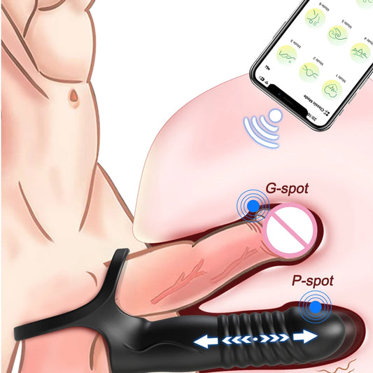 Double Penetration Vibrator Vagina Anal Sex Toy for Couple