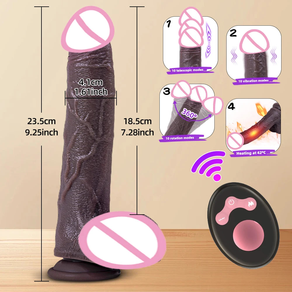 Spinning penis expansion vibratory massager female couple sex toys