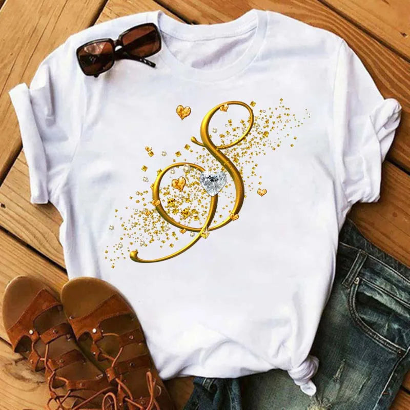 Fashion Women T-shirt Diamond