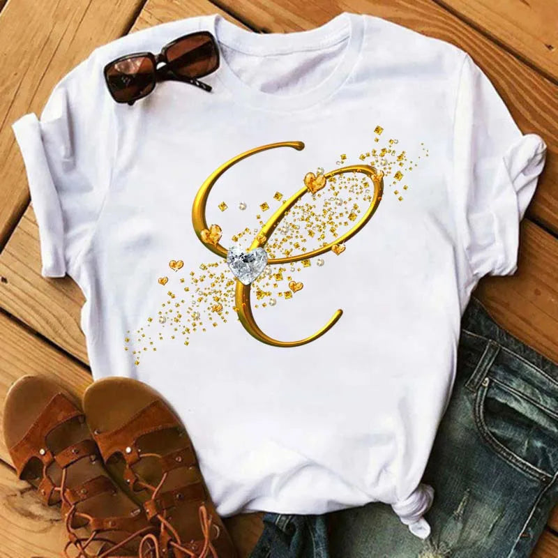 Fashion Women T-shirt Diamond