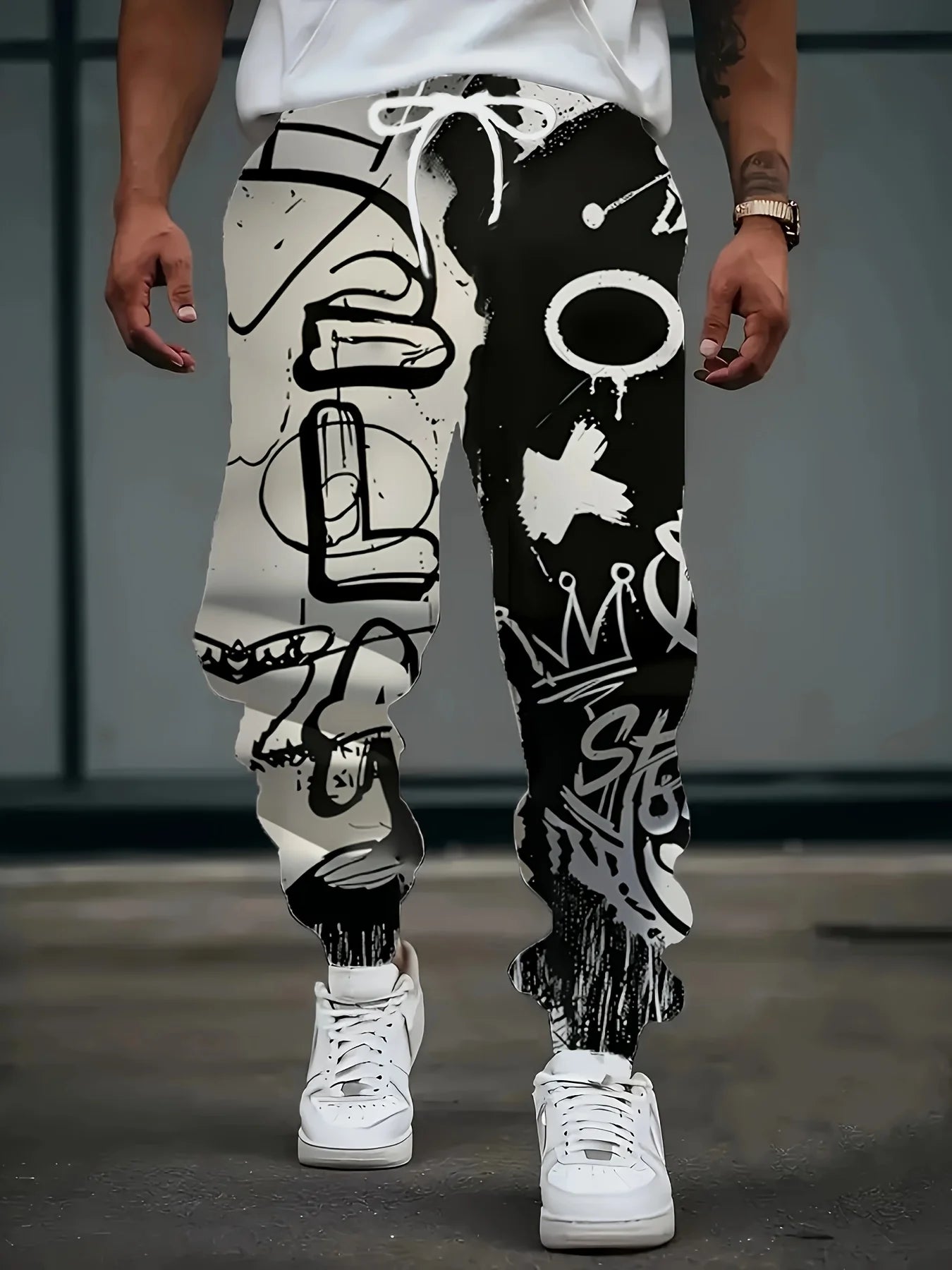 Men's Autumn Personalized Letter Graffiti