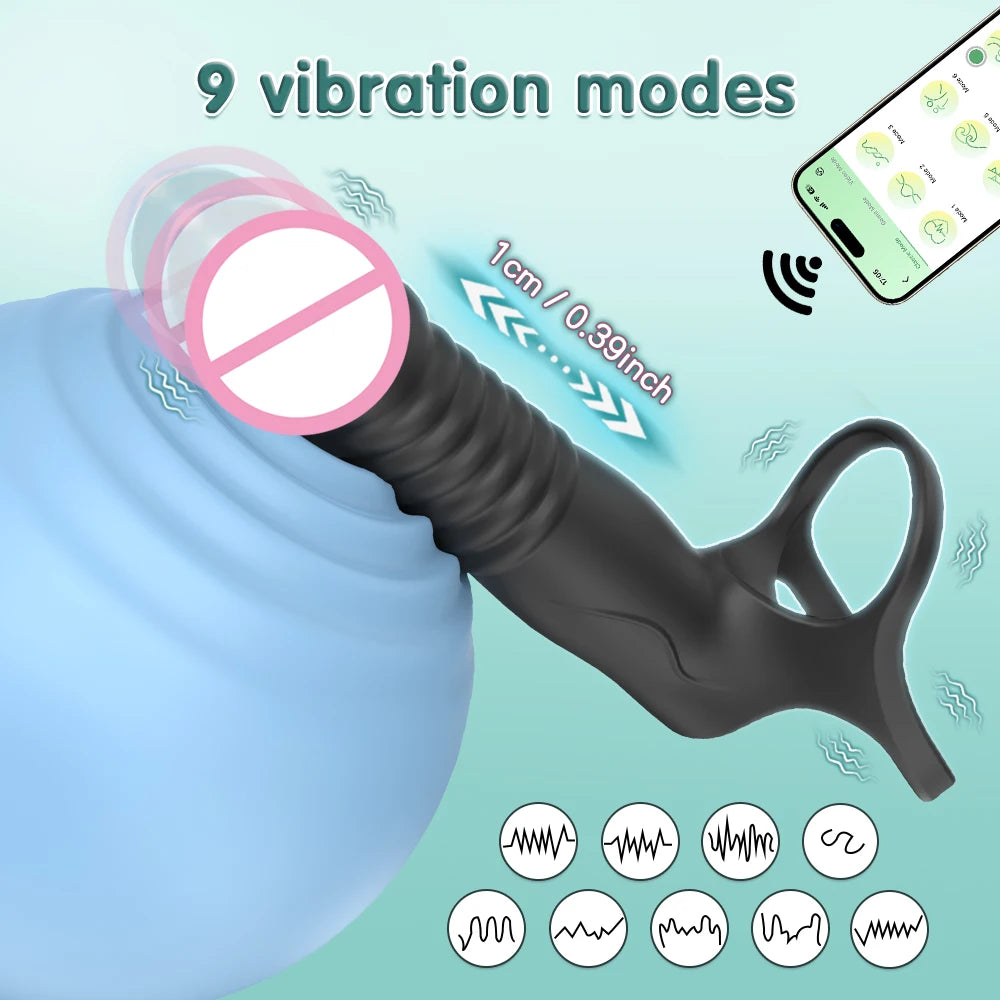 Double Penetration Vibrator Vagina Anal Sex Toy for Couple