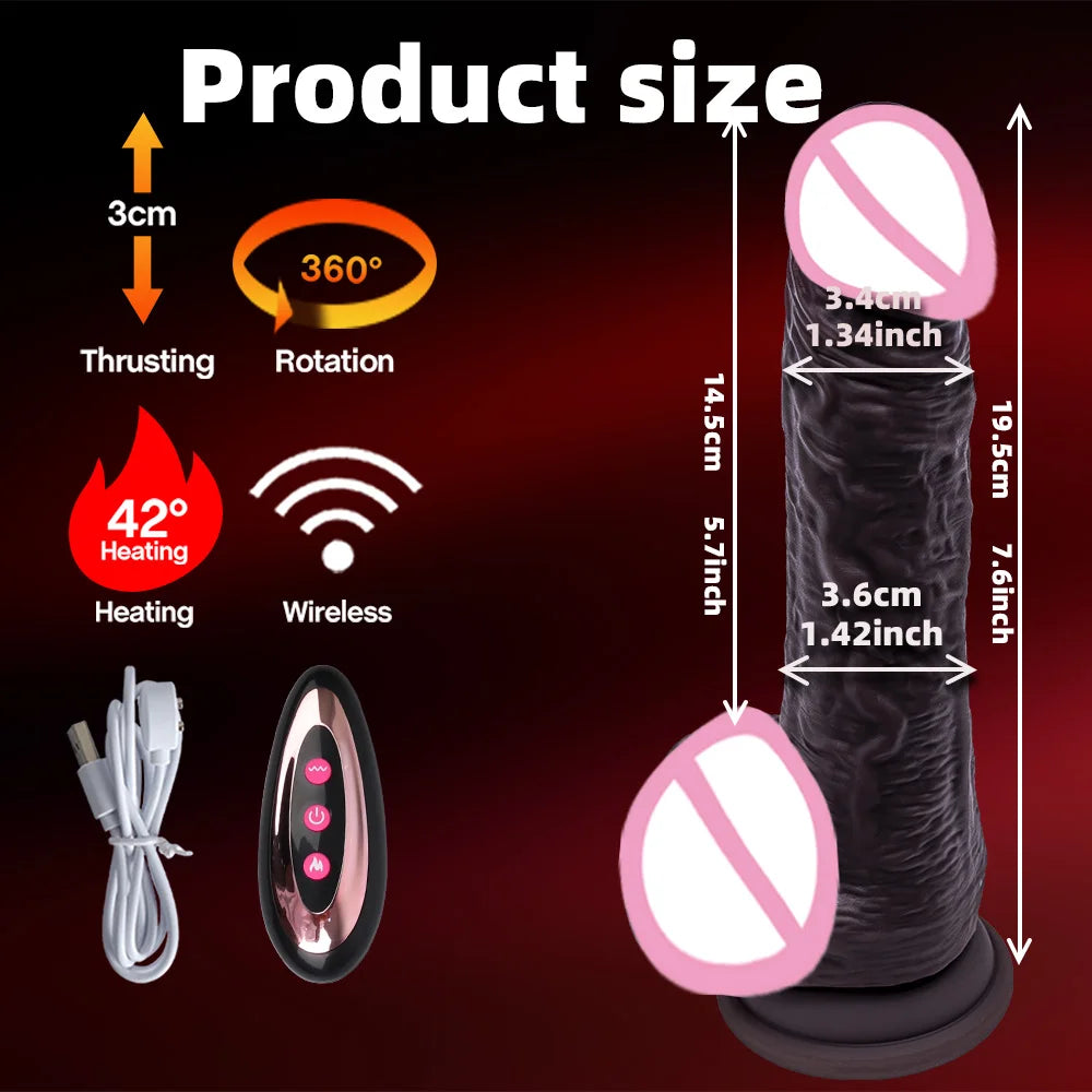 Spinning penis expansion vibratory massager female couple sex toys