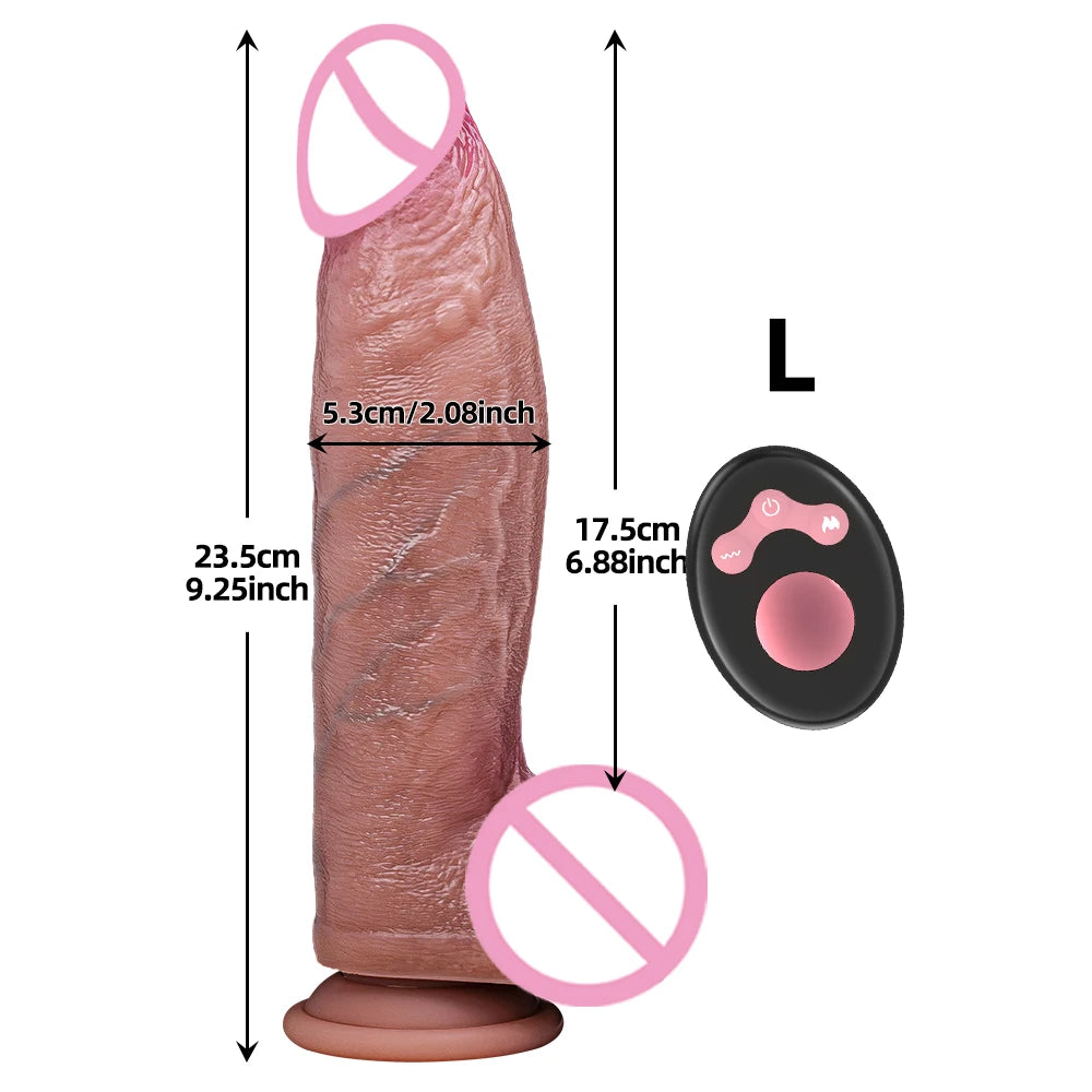 Spinning penis expansion vibratory massager female couple sex toys