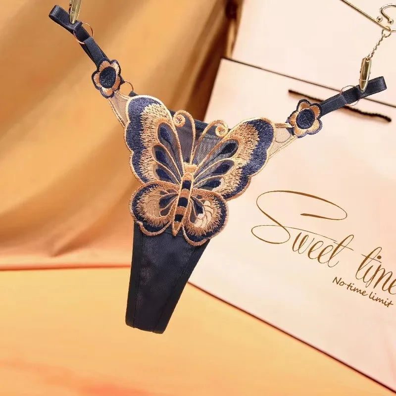 Sexy Lace Thong Women Butterfly
